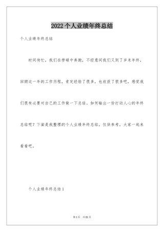 2024个人业绩年终总结