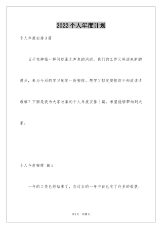 2024个人年度计划_2