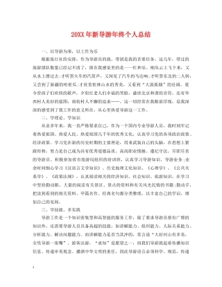 20XX年新导游年终个人总结 