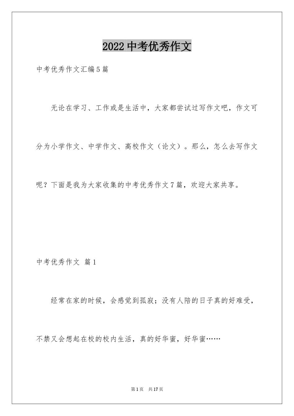 2024中考优秀作文_95_第1页