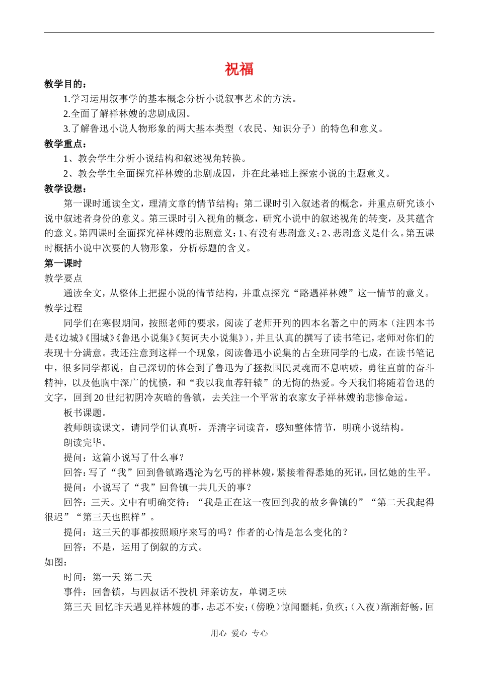 高中语文《祝福1》教案人教版必修三_第1页