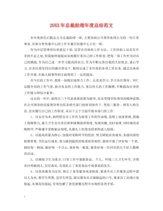 20XX年总裁助理年度总结范文 
