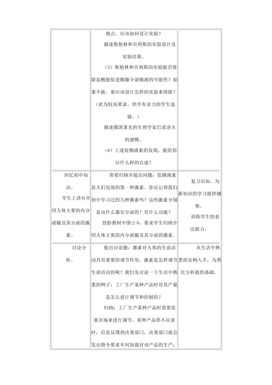 高中生物通过激素的调节教案3新课标 人教版 必修3_第3页