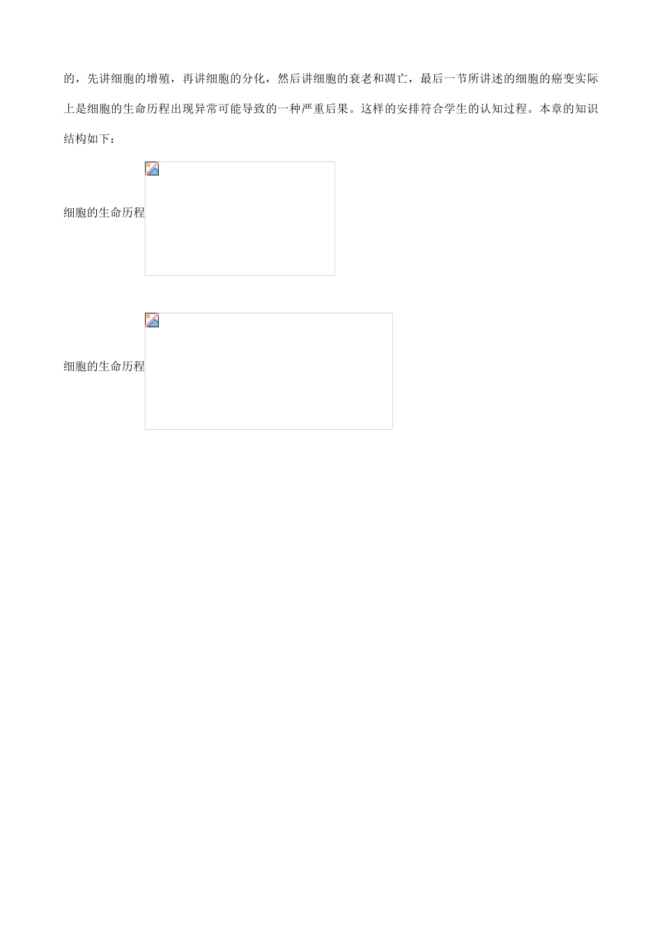 高中生物第6章细胞的生命历程知识规划 新课标 人教版 必修1_第2页