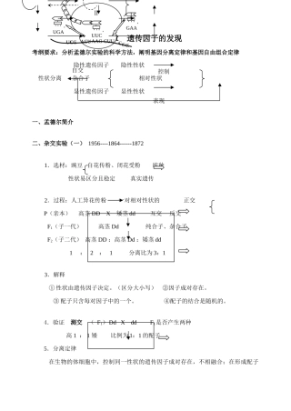 高中生物教案全套必修二