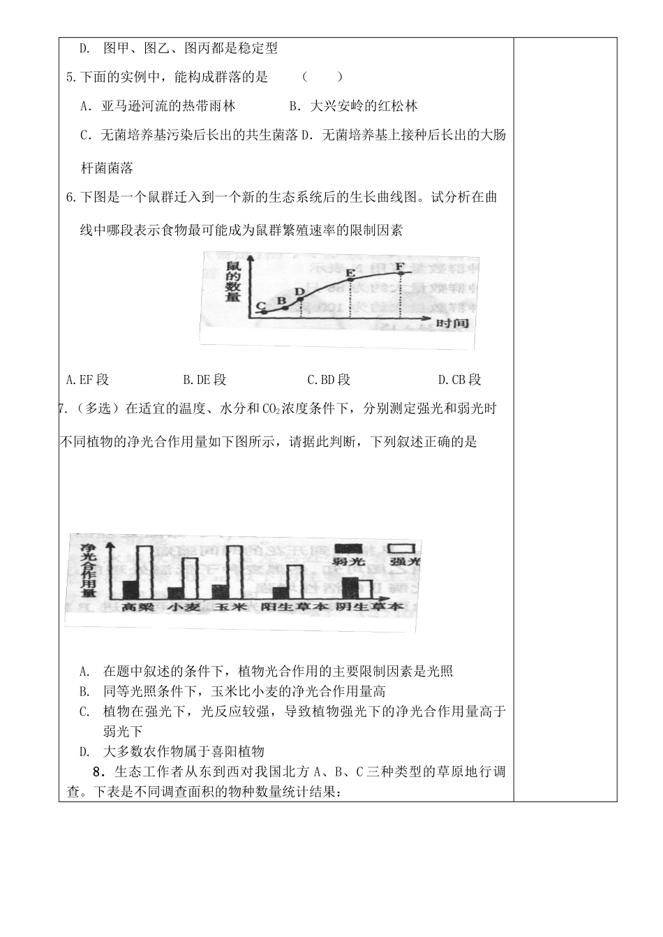 高中生物《群落的结构》教案5 新人教版必修3_第3页