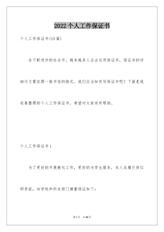 2024个人工作保证书_18