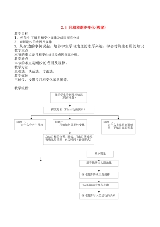 高中地理：2.3《月相和潮汐变化》教案新人教版选修1