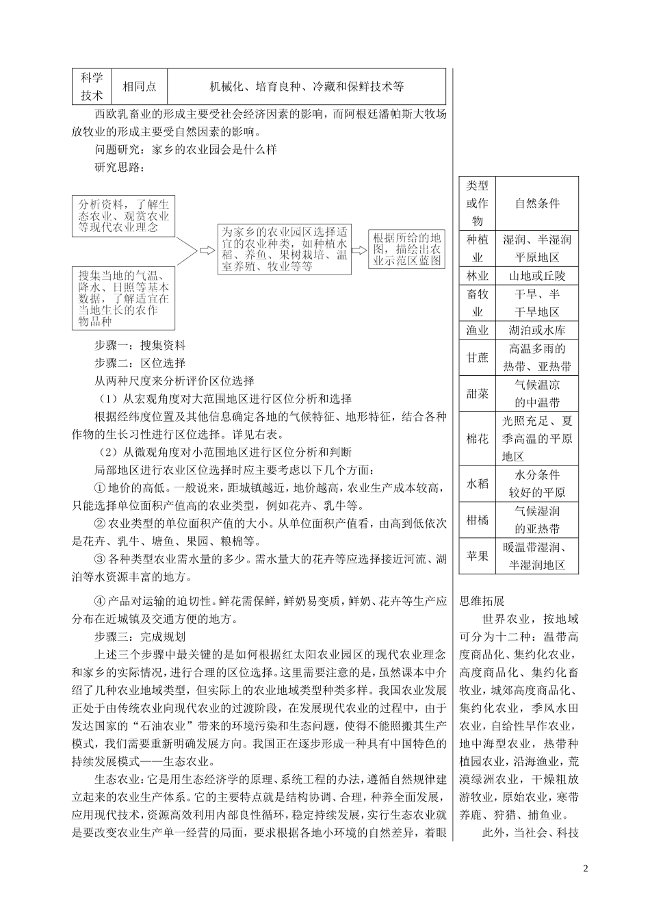 高中地理 3.3 以畜牧业为主的农业地域类型课文练习答案 新人教版必修2_第2页