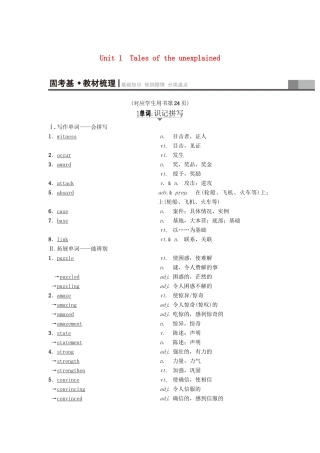 高三英语一轮复习 Unit 1 Tales of the unexplained教师用书 牛津译林版必修2-牛津版高三必修2英语教案