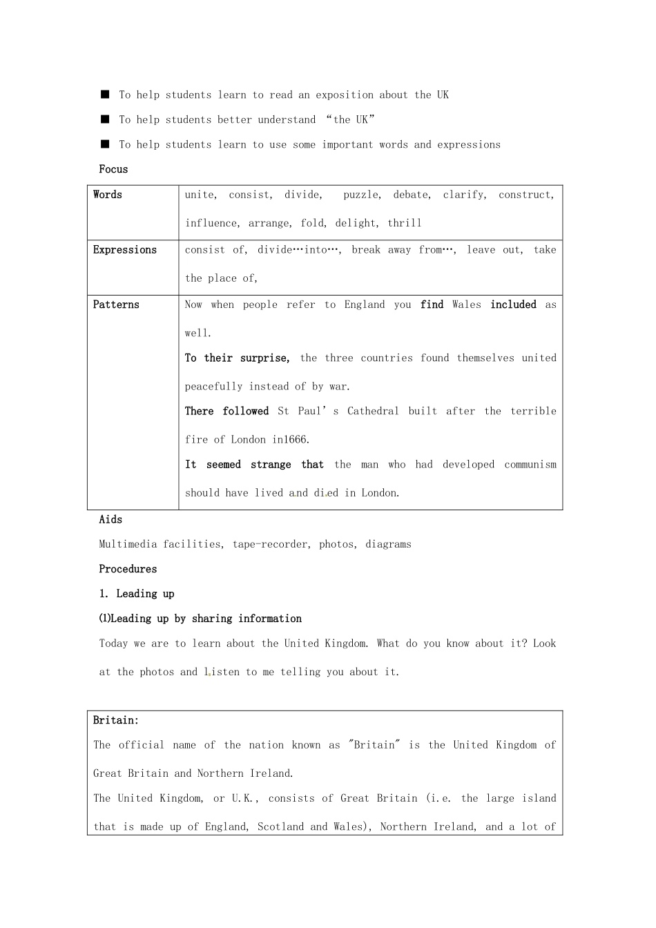 陕西省西安经发中学高中英语 Book 5 Unit 2 Reading A lesson plan for reading Puzziles in geography教学设计 新人教版必修5_第3页
