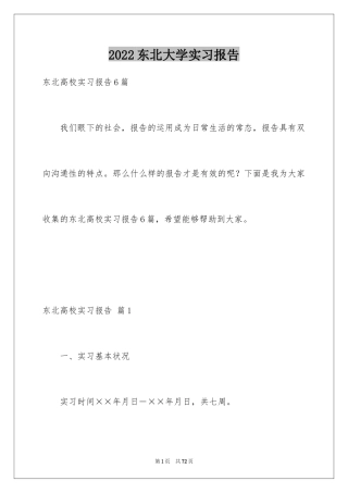 2024东北大学实习报告
