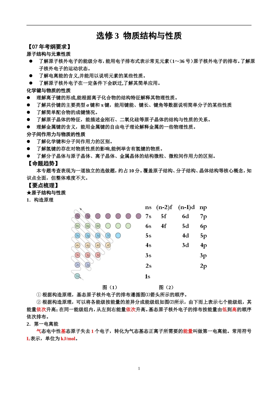 讲稿-人教版选修3-物质结构与性质_第1页