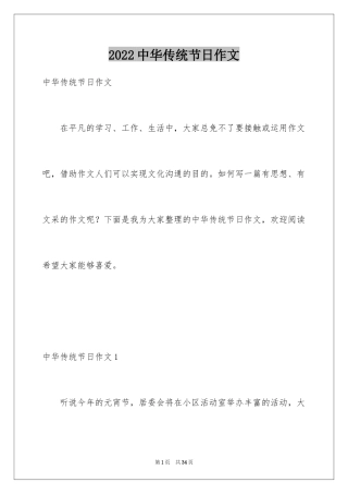 2024中华传统节日作文_10