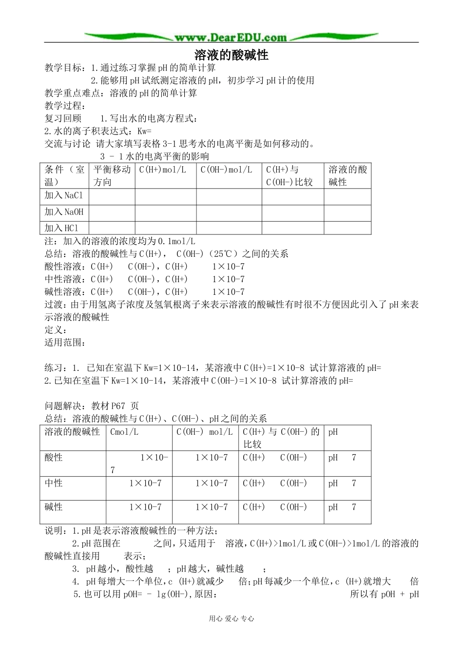 苏教版高中化学选修4溶液的酸碱性2_第1页