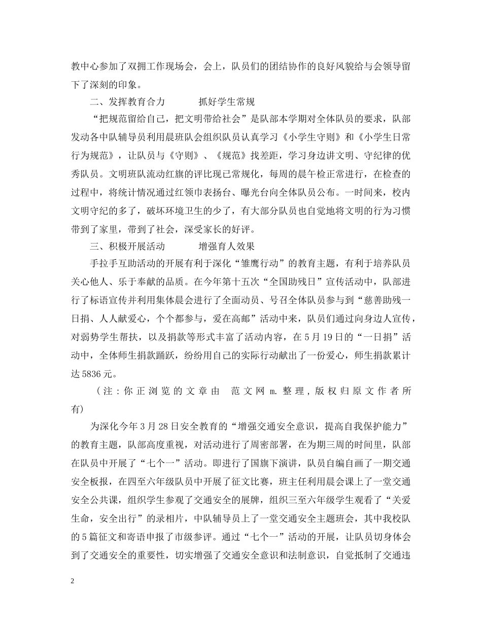 20XX年少先队工作总结 _第2页
