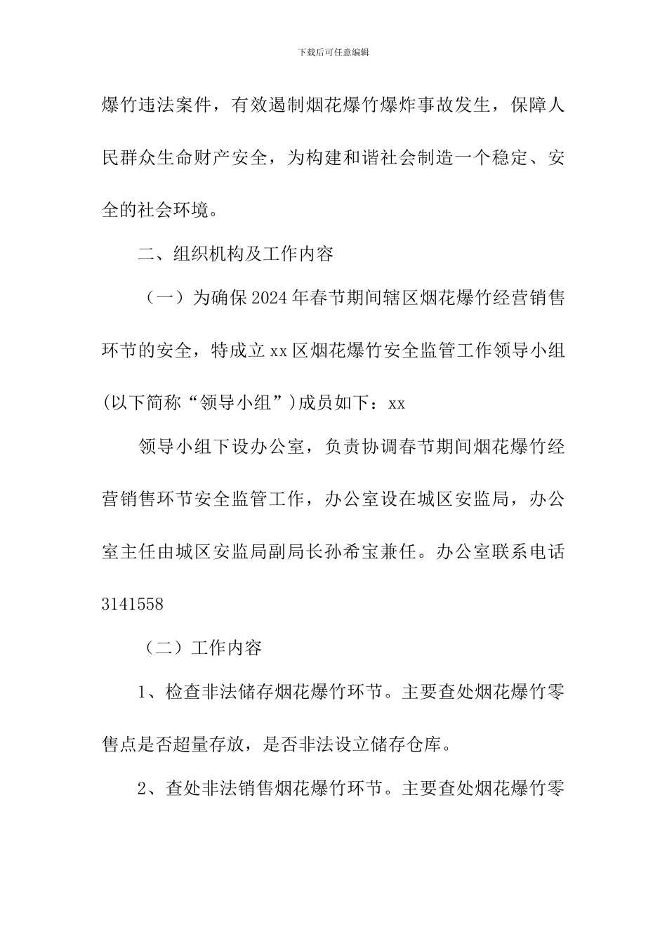 2024年春节期间烟花爆竹经营销售环节安全监管工作实施方案_第2页