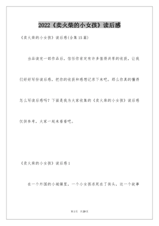 2024《卖火柴的小女孩》读后感_47