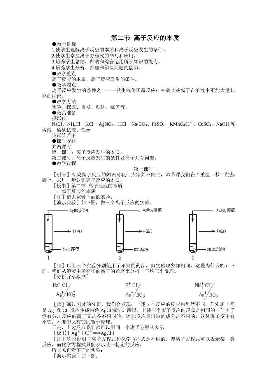 示范教案一第二节  离子反应的本质第一课时_第1页