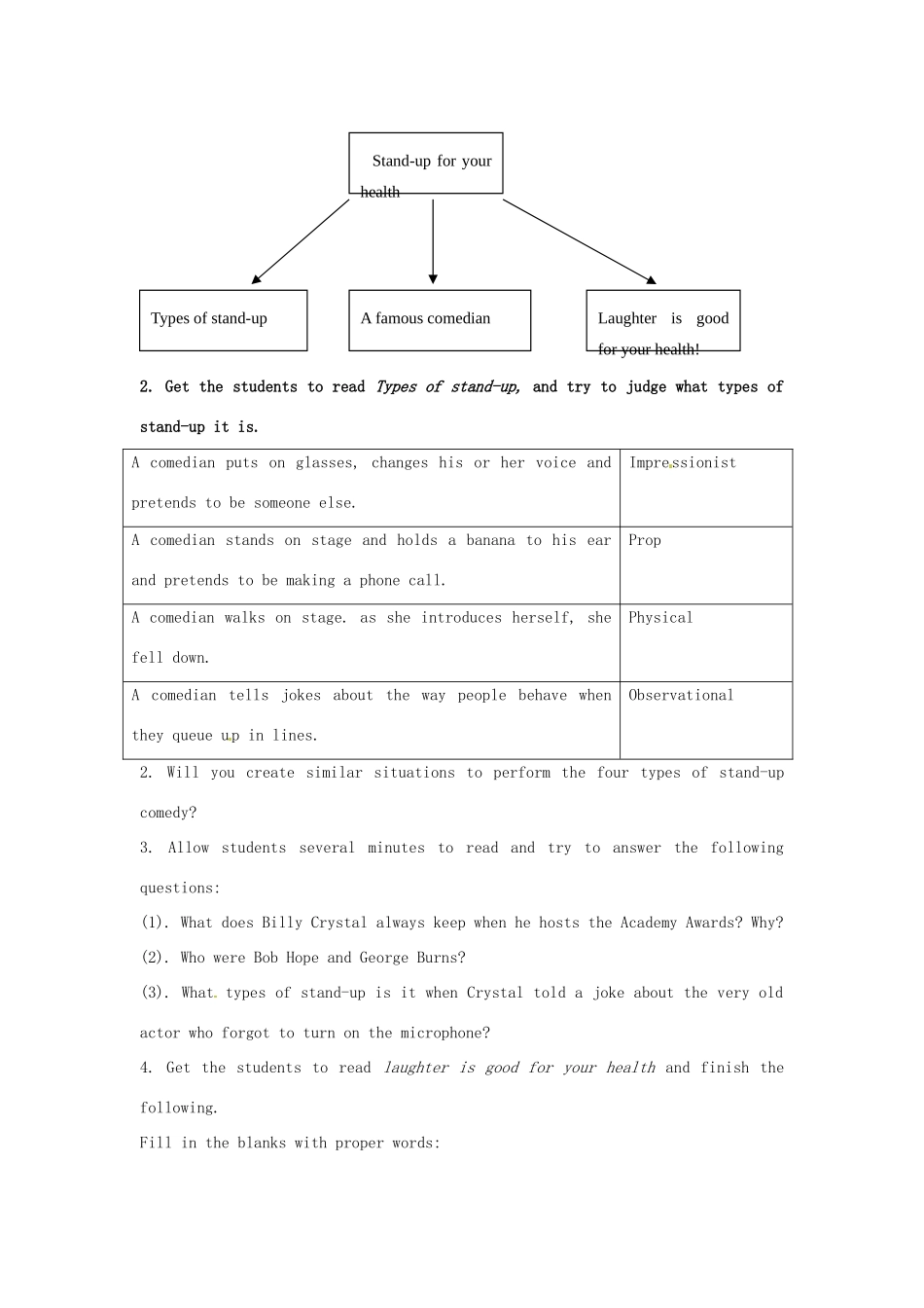 湖南省株洲市第四中学高二英语Module 6《Unit 1 Laughter is good for you》period 2教案_第2页