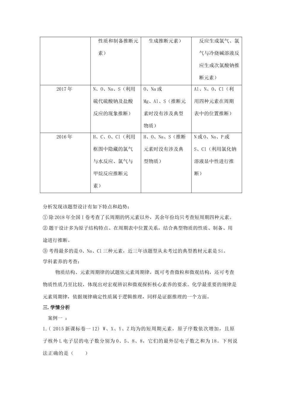 湖北省黄冈市高考化学一轮复习 物质结构、元素周期律说课稿1-人教版高三全册化学教案_第2页