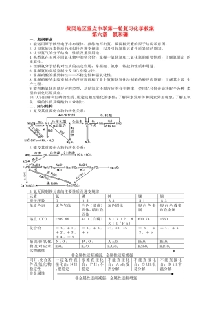 湖北省黄冈第一轮高三化学 第六章氮和磷教案 新人教版