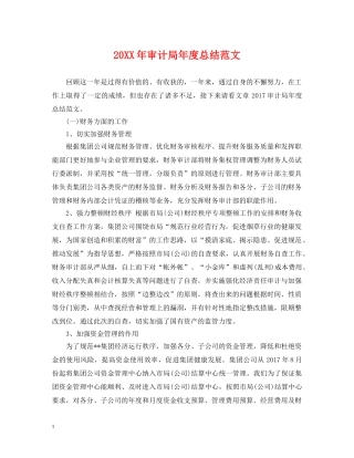20XX年审计局年度总结范文 