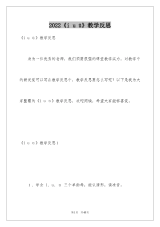 2024《i u ü》教学反思_1