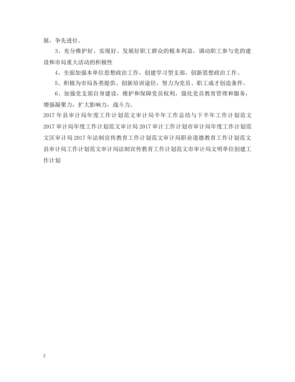 20XX年审计局工作计划范文 _第2页