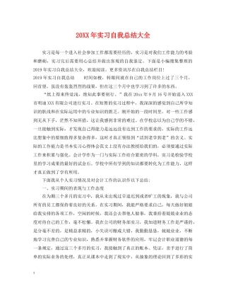 20XX年实习自我总结大全 