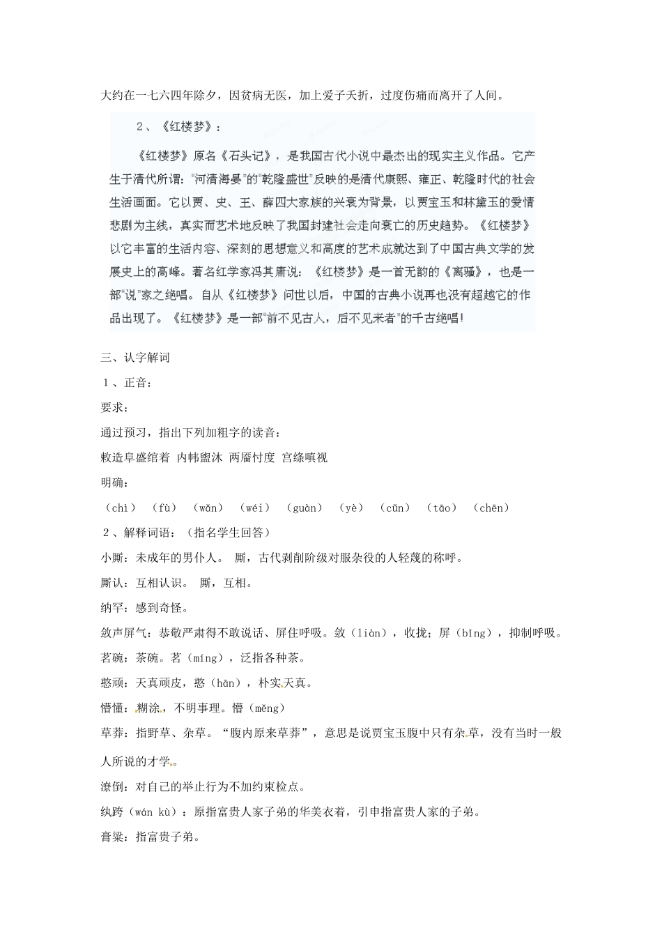 河南省嵩县第二高级中学高中语文林黛玉进贾府教案 新人教版必修3_第2页