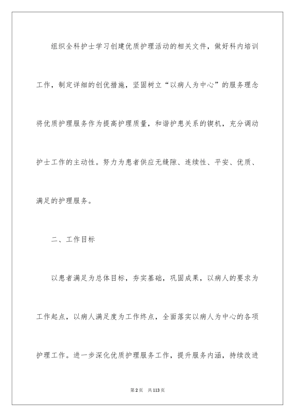 2024优质护理服务工作计划_5_第2页