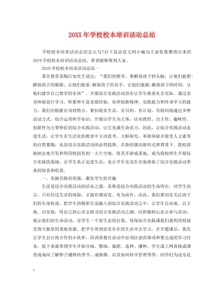 20XX年学校校本培训活动总结 