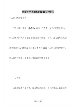 2024个人职业规划计划书