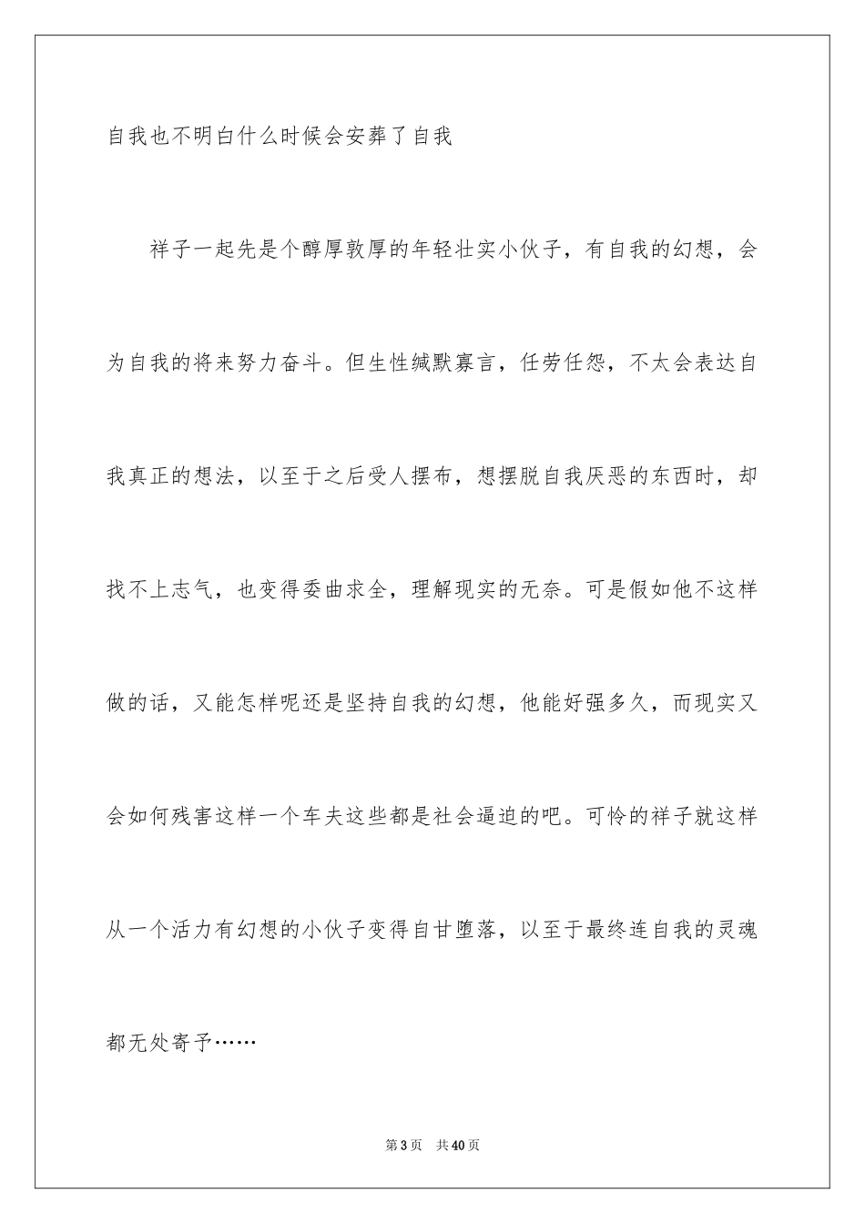 2024《骆驼祥子》读后感_61_第3页