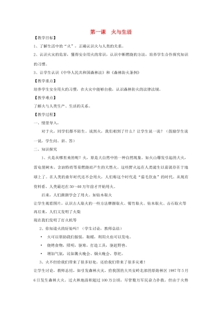 春四年级科学下册 6.1《火与生活》教案 大象版-大象版小学四年级下册自然科学教案