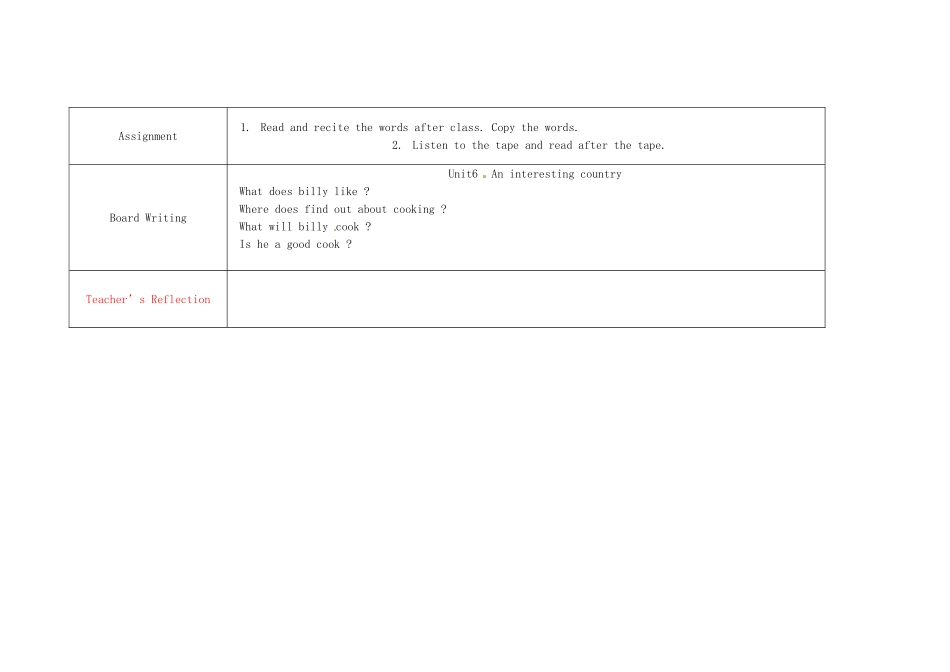 春六年级英语下册 Unit 6 An interesting country（Cartoon time）教案 （新版）牛津译林版-牛津版小学六年级下册英语教案_第3页