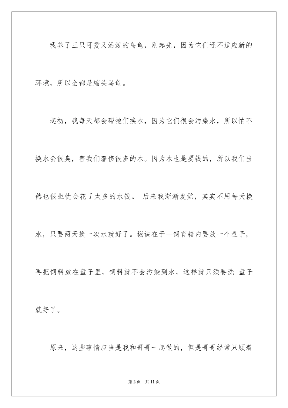 2024乌龟初中作文300字_1_第2页