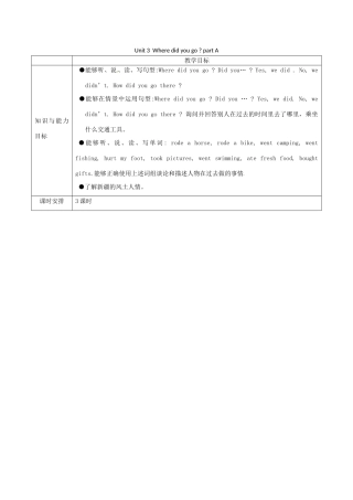 春六年级英语下册 Unit 3 Where did you go A部分教案 人教PEP版-人教PEP小学六年级下册英语教案
