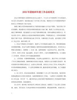 20XX年团组织年度工作总结范文 