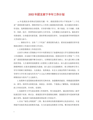 20XX年团支部下半年工作计划 
