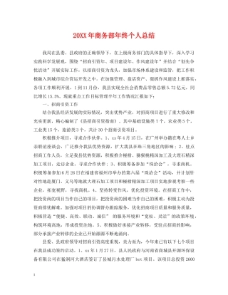 20XX年商务部年终个人总结 