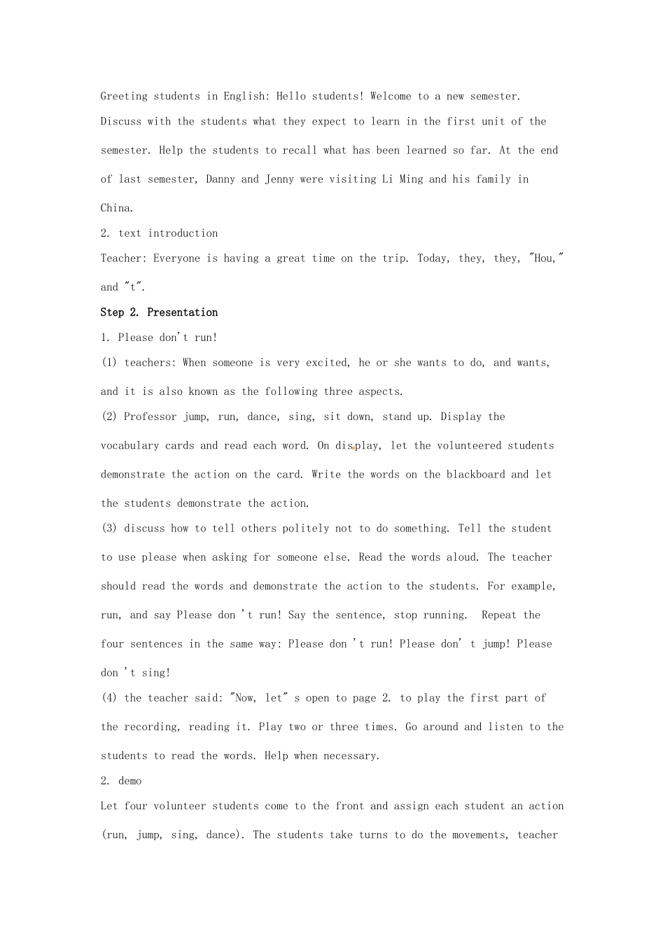 春五年级英语下册 Unit1 Going to Beijing Lesson1 I Am Excited教案3 冀教版（三起）-冀教版小学五年级下册英语教案_第2页