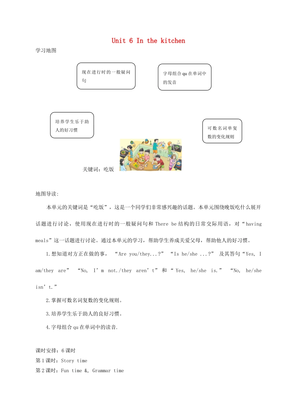 春五年级英语下册 Unit 6 In the kitchen教案2 （新版）牛津译林版-牛津版小学五年级下册英语教案_第1页