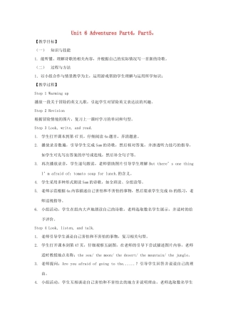 春五年级英语下册 Unit 6 Adventures（4 5）教案 剑桥版-人教版小学五年级下册英语教案
