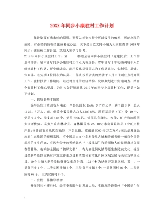 20XX年同步小康驻村工作计划 