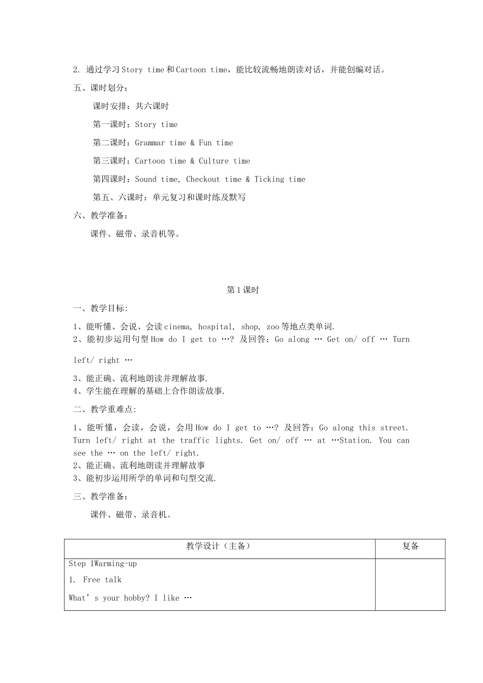 春五年级英语下册 Unit 3 Asking the way教案1 （新版）牛津译林版-牛津版小学五年级下册英语教案_第2页