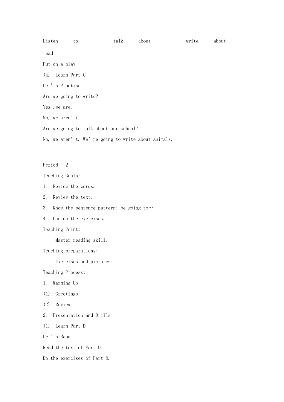 春五年级英语下册 Unit 1 We’re going to read stories（全英文）教案 湘少版-湘少版小学五年级下册英语教案_第2页