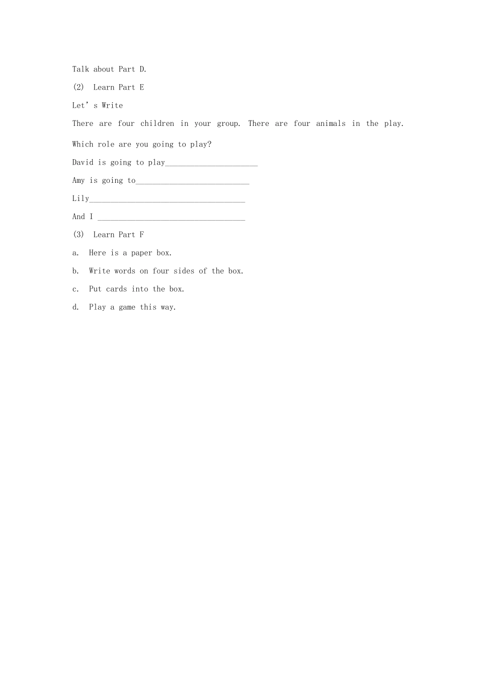 春五年级英语下册 Unit 1 We’re going to read stories（全英文）教案 湘少版-湘少版小学五年级下册英语教案_第3页