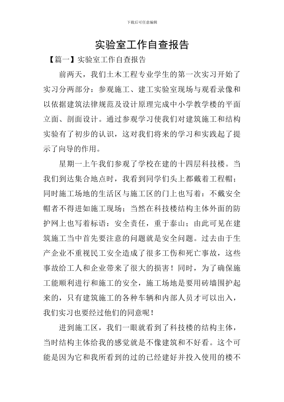 实验室工作自查报告_第1页